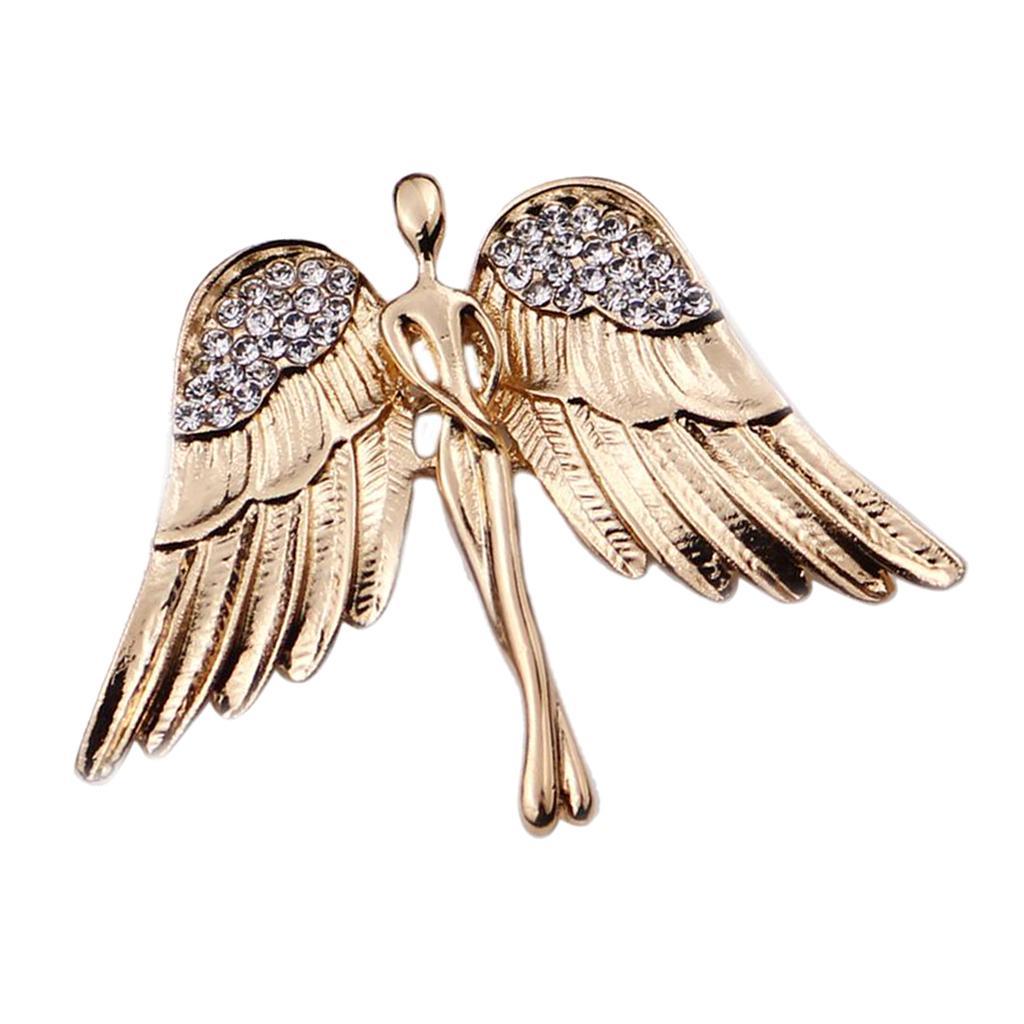 2-4pack Fashion Angel Wings Brooch Charming Crystal Brooch Pin for Men Women