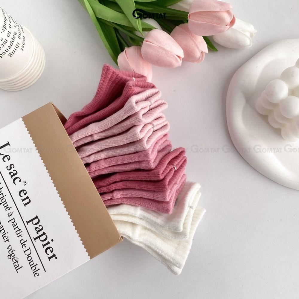 Tất nữ cổ ngắn cao cấp mẫu chữ P, vớ cổ thấp chất liệu cotton mềm mại, thấm hút - NGANCHUP-UYE-7003-1DOI