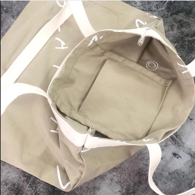 Túi Vải Canvas Thêu Chữ Hello