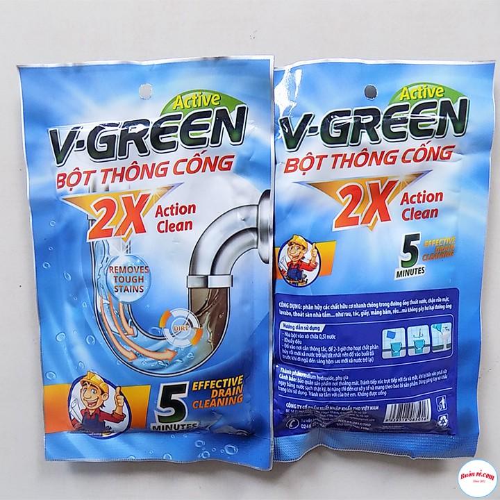 Bột Thông Cống VGREEN Phân Hủy Nhanh Không Gây Hại Đường Cống 00216