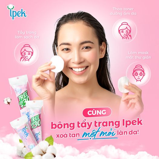 Bông tẩy trang Ipek siêu mềm mịn 150 miếng