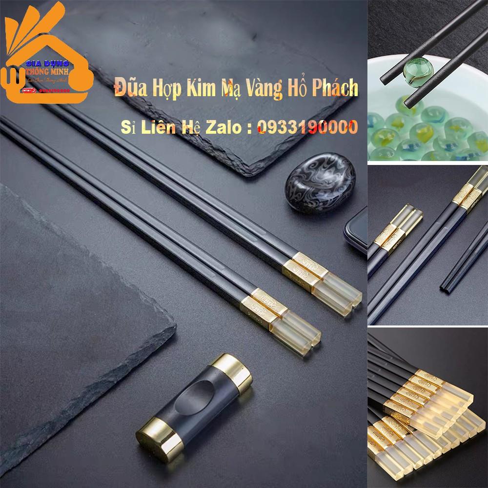 ️Siêu Sốc️Combo 10 Đôi Đũa Hợp Kim Mạ Vàng Hổ Phách 27CM Cao Cấp Xuất Hàn