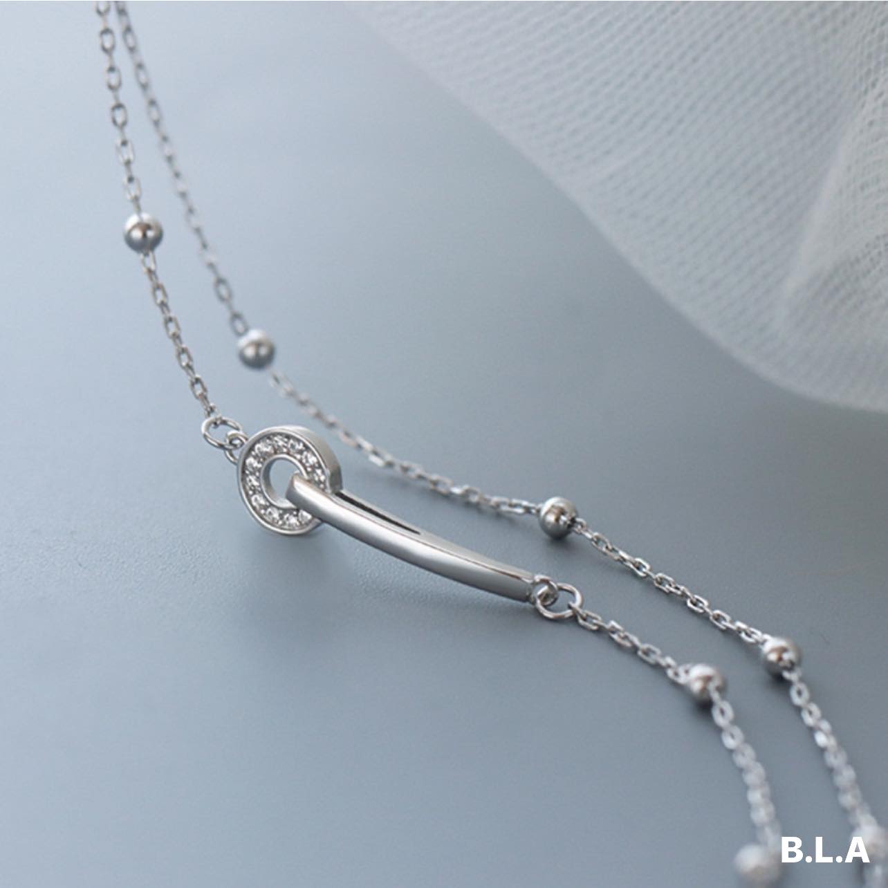 Lắc tay nữ thời trang cao cấp chất liệu bằng bạc MS0140
