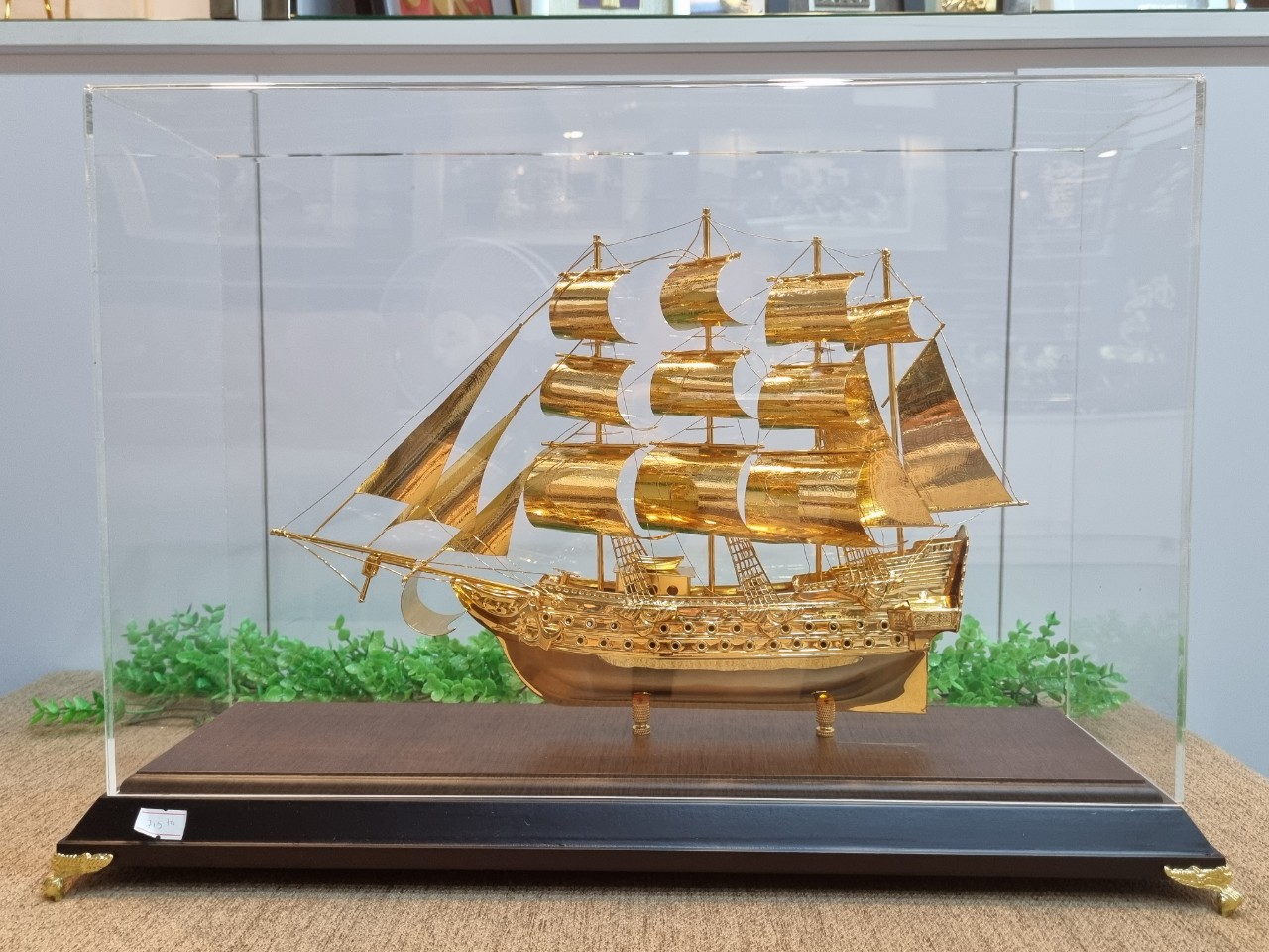 Mô hình thuyền mạ vàng MT Gold Art L52- Hàng chính hãng, trang trí nhà cửa, phòng làm việc, quà tặng sếp, đối tác, khách hàng, tân gia, khai trương