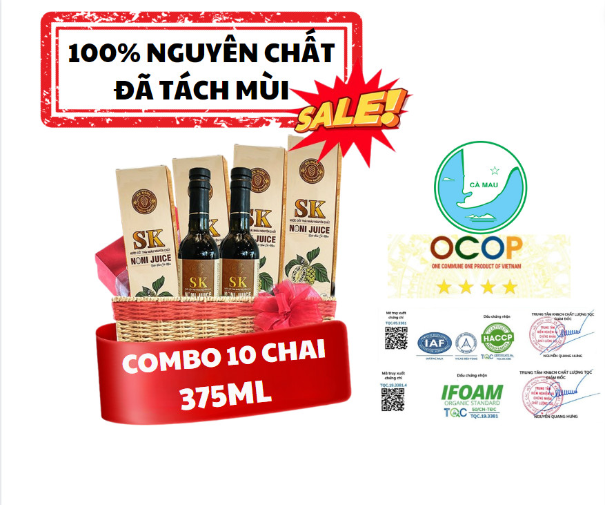 Combo 10 chai Nước cốt trái nhàu SK Noni Juice Premium 375ml