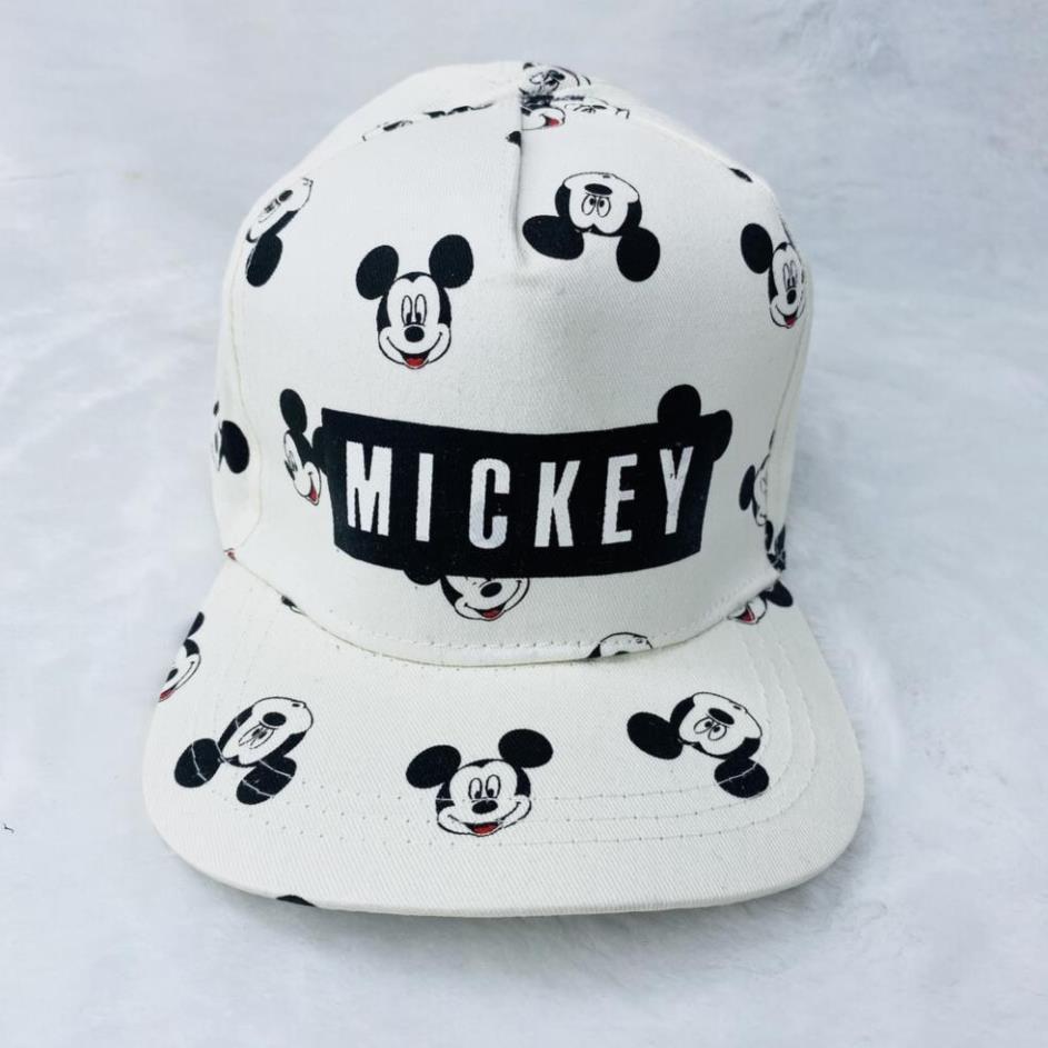  Mũ cho bé trai phong cách hiphop, mickey trắng siêu đáng yêu - MTE0007