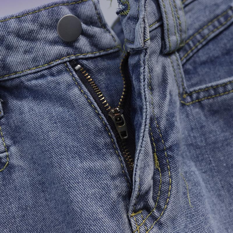 Quần Short Denim Lưng Cao Ống Rộng Size Lớn Cho Nữ