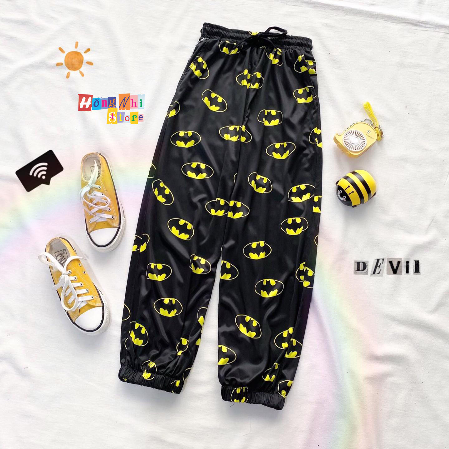 Quần Cartoon Pant V2 Unisex, Quần Hoạt Hình Dài Bo Lai Dáng Rộng - MM - M