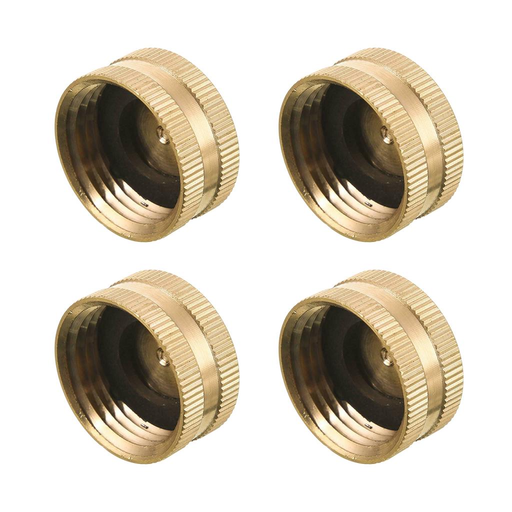 4pcs 3/4" Hose Female End Brass Spigot Caps with Flag Clips Anti-Wind