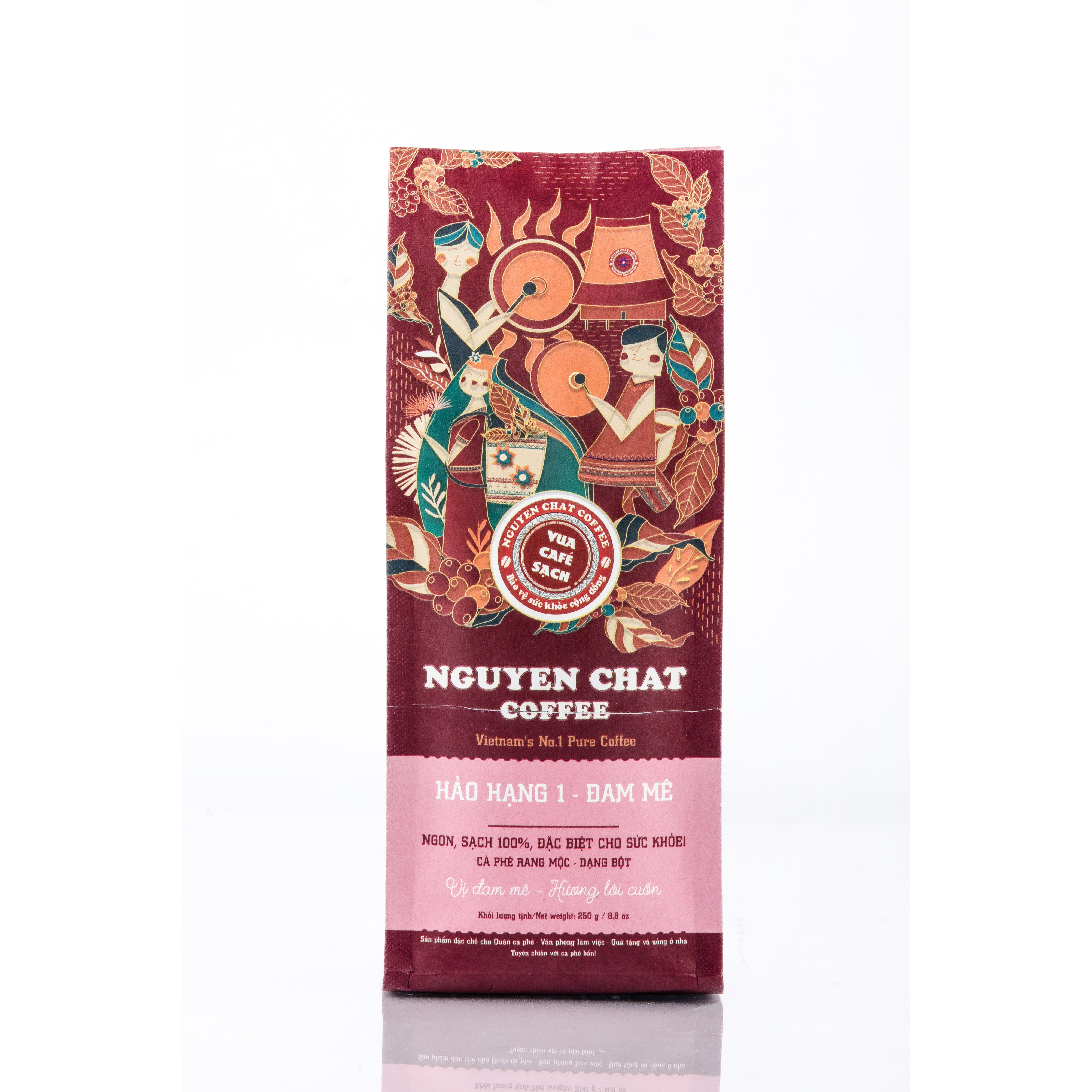 Cà Phê Xay Nguyên Chất HẢO HẠNG 1 Premium Coffee No. 1 Phong Cách Ý Hương Thơm Nồng, Vị Đắng Đậm Đà, Hậu Vị Ngọt 250g