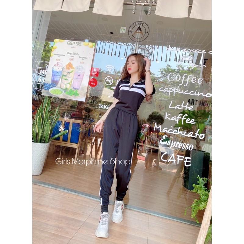 BỘ THỂ THAO TAY NGẮN - ẢNH THẬT SHOP CHỤP - THUN POLY DÀY MỊN ĐẸP - SIZE S M L