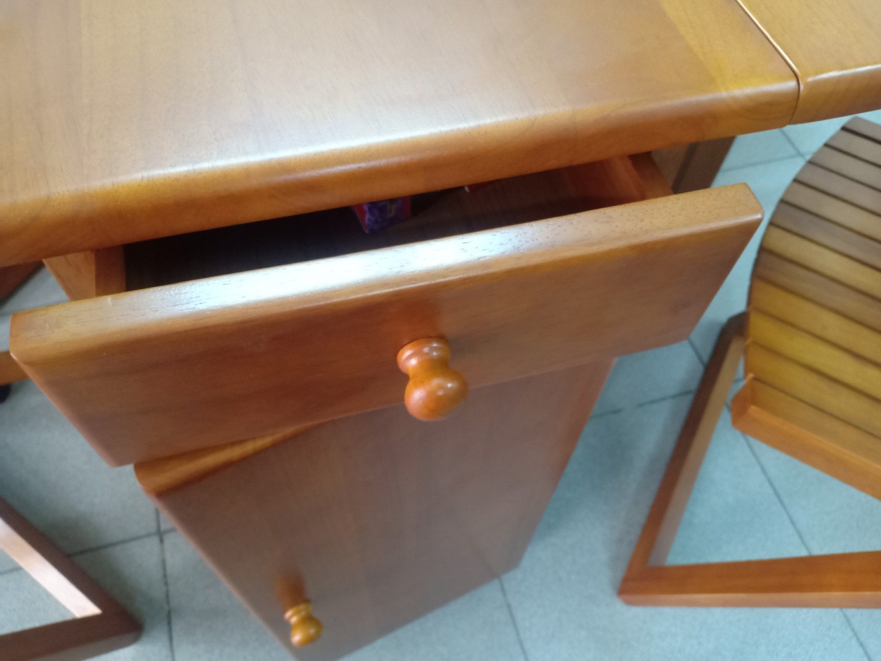 Bộ bàn ăn xếp gọn gỗ cao su xuất khẩu Hi Furniture