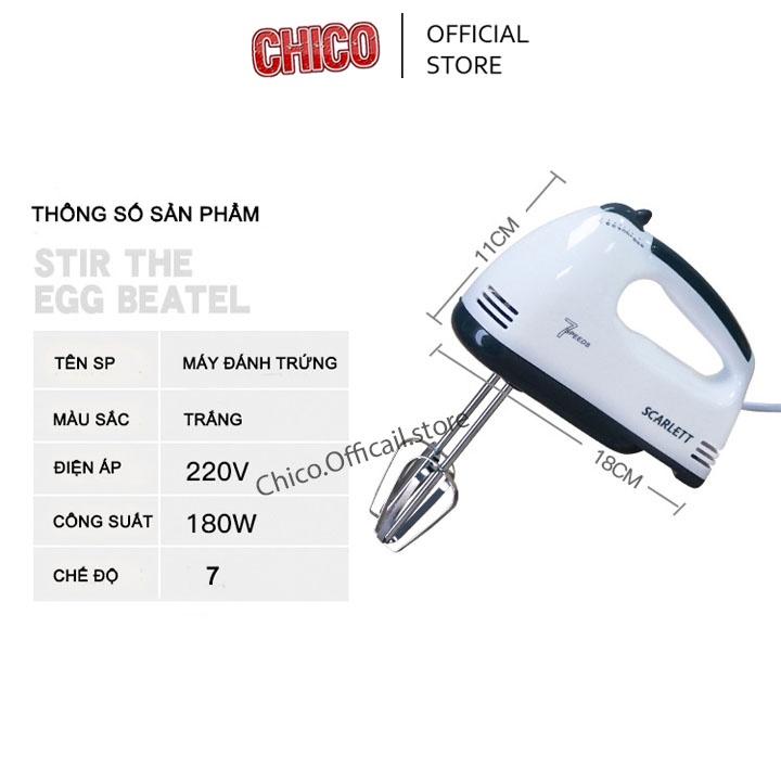 Máy đánh trứng cầm tay 7 tốc độ scarlett, đánh kem sữa, tạo bọt cà phê, công suất cực mạnh bảo hành chính hãng
