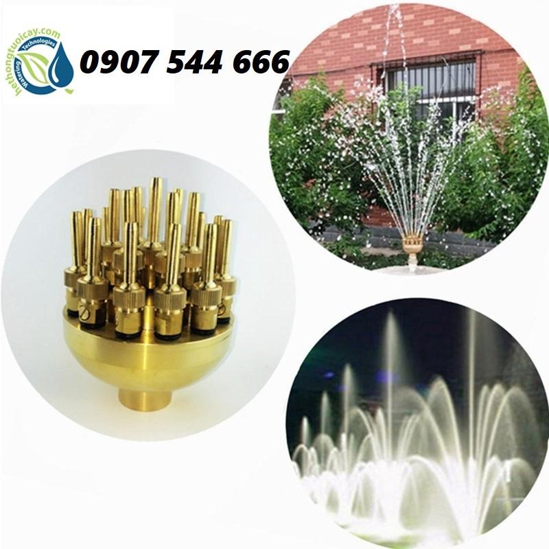 Đầu phun nước hình bông hoa 16 tia đồng phi 34mm