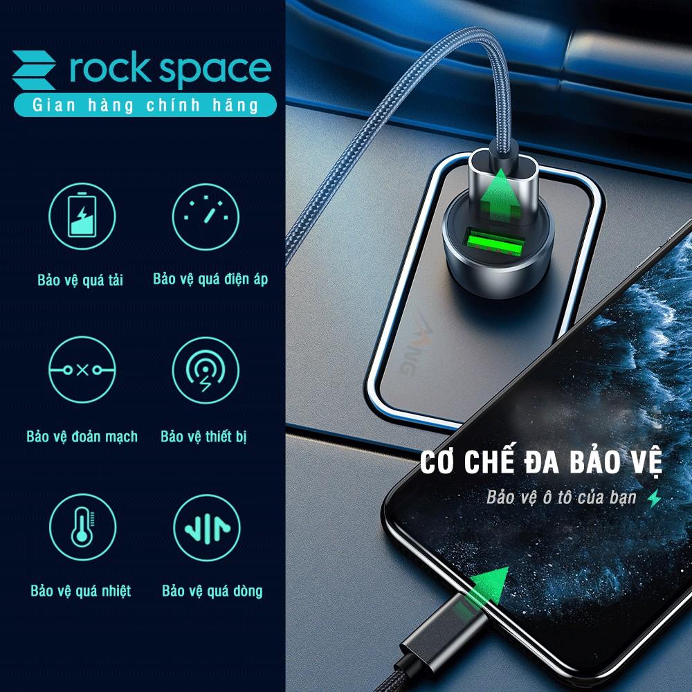 Tẩu sạc ô tô, xe hơi 2 cổng Rockspace H8 sạc nhanh - Hàng chính hãng 