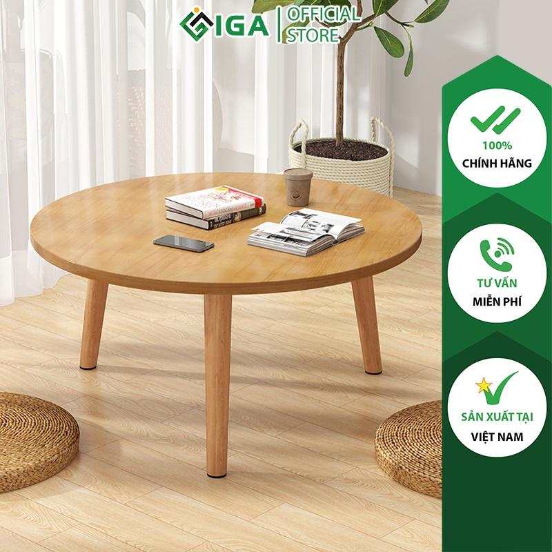 Bàn trà sofa ngồi bệt chân gỗ sồi tự nhiên có 2 màu lựa chọn (Trắng - Vàng) - gp74