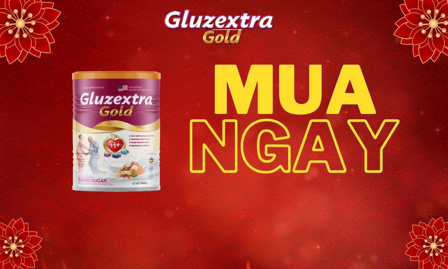 Sữa tiểu đường THÙNG 12 LON SIÊU TIẾT KIỆM GLUZEXTRA GOLD + QUÀ TẶNG HẤP DẪN cung cấp dinh dưỡng tối ưu