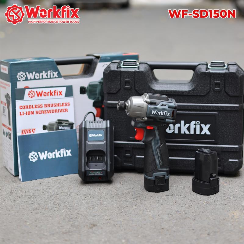 Máy Bắn Vít Workfix 150N.m - WF-SD150N - 3 Tốc Độ - Động Cơ Từ - 2 Pin 16.8V/2Ah - Đầu 1/4 - Nhỏ Gọn Chuyên Dùng Làm Nhôm Kính, Làm Mộc, Nội Thất...
