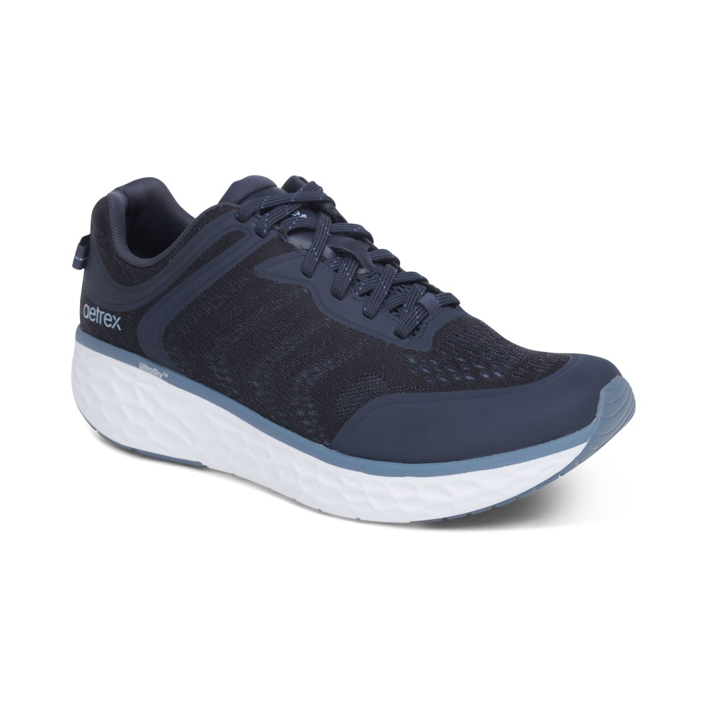 Giày thể thao sức khỏe nam Aetrex Chase Navy - sneaker nhẹ, đế cao đệm nâng vòm