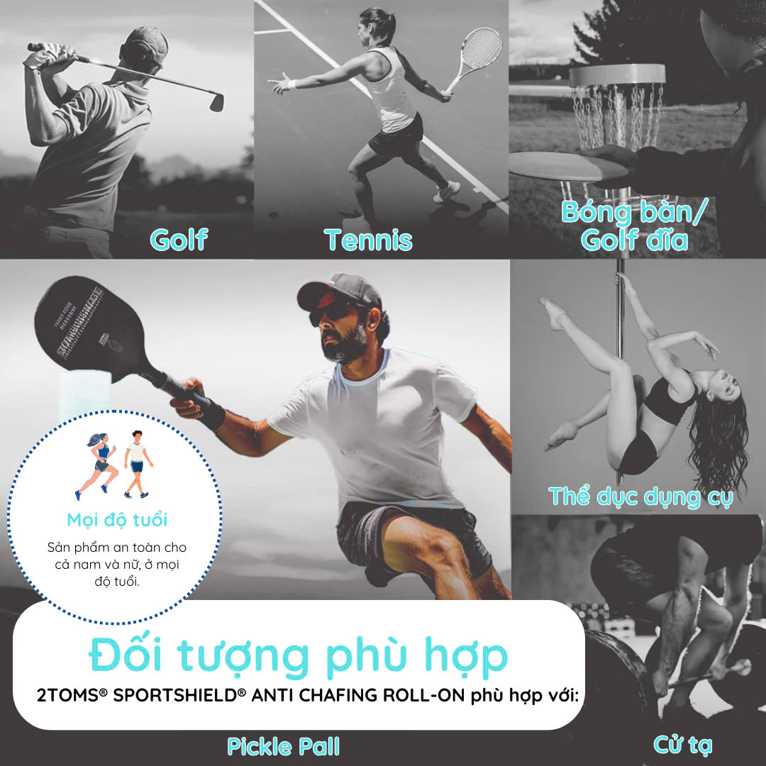 Gel dùng cho thể thao tăng độ bám hạn chế mồ hôi tay 2Toms GripShield - golf, gaming, cầu lông, tennis, ... chống trơn trượt, không dính rít