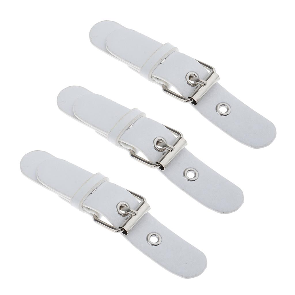 3 Bộ Da PU Tặng Móc Khóa Nút Kim Loại Móc Quần Áo Fasterners Trắng