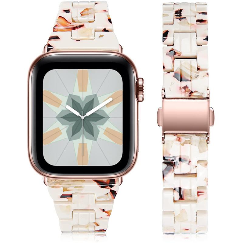 Nhựa Dây Đeo Thanh Mảnh Cho Apple Dây Đồng Hồ 44Mm 40Mm 42Mm 38Mm Correa Người Phụ Nữ Đeo Tay Dây Dây Đeo Đồng Hồ iwatch Series 6 Se 5 4 3 Dây