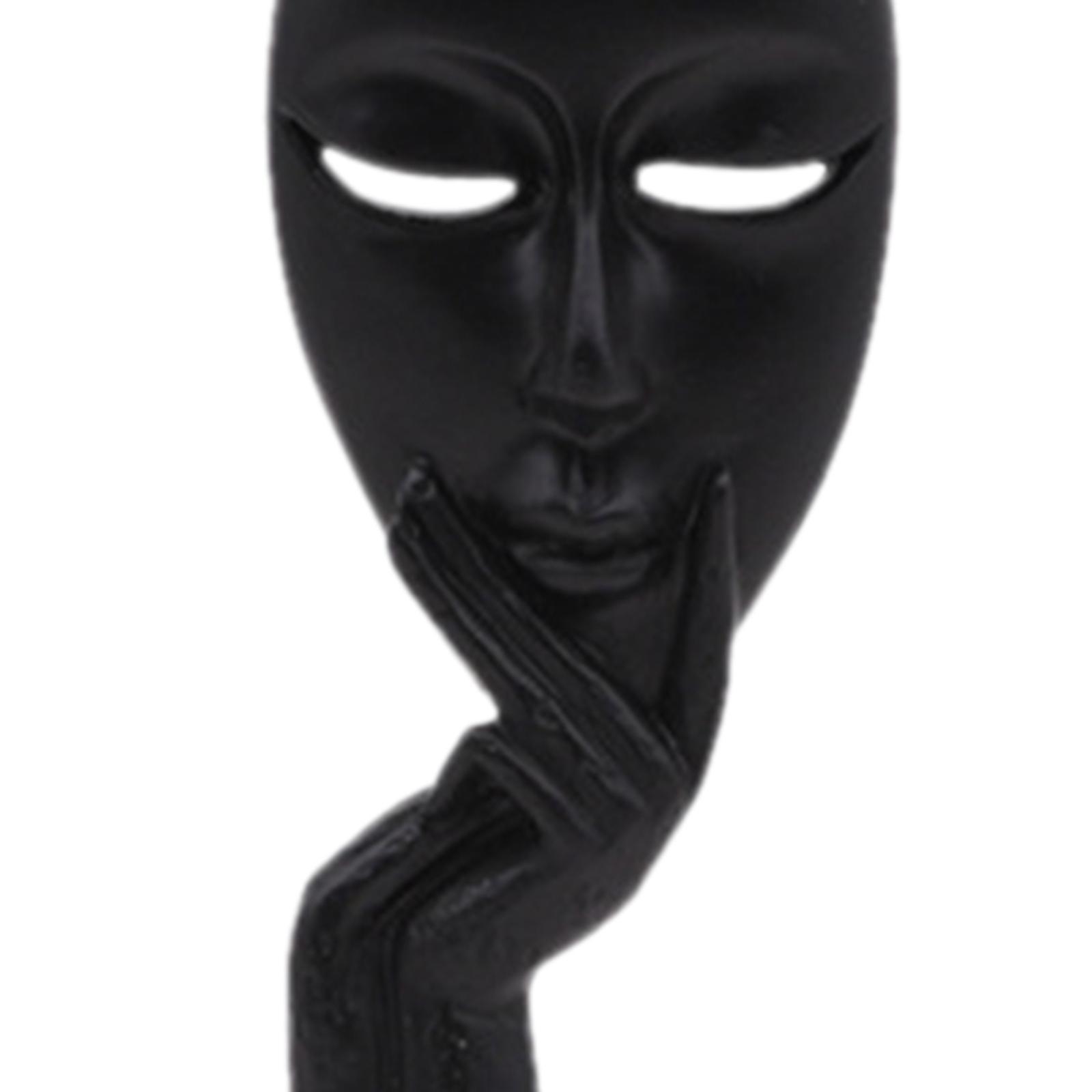 2pcs Modern Art Abstract Thinker Face Sculpture Statue Figurine Head Ornament
