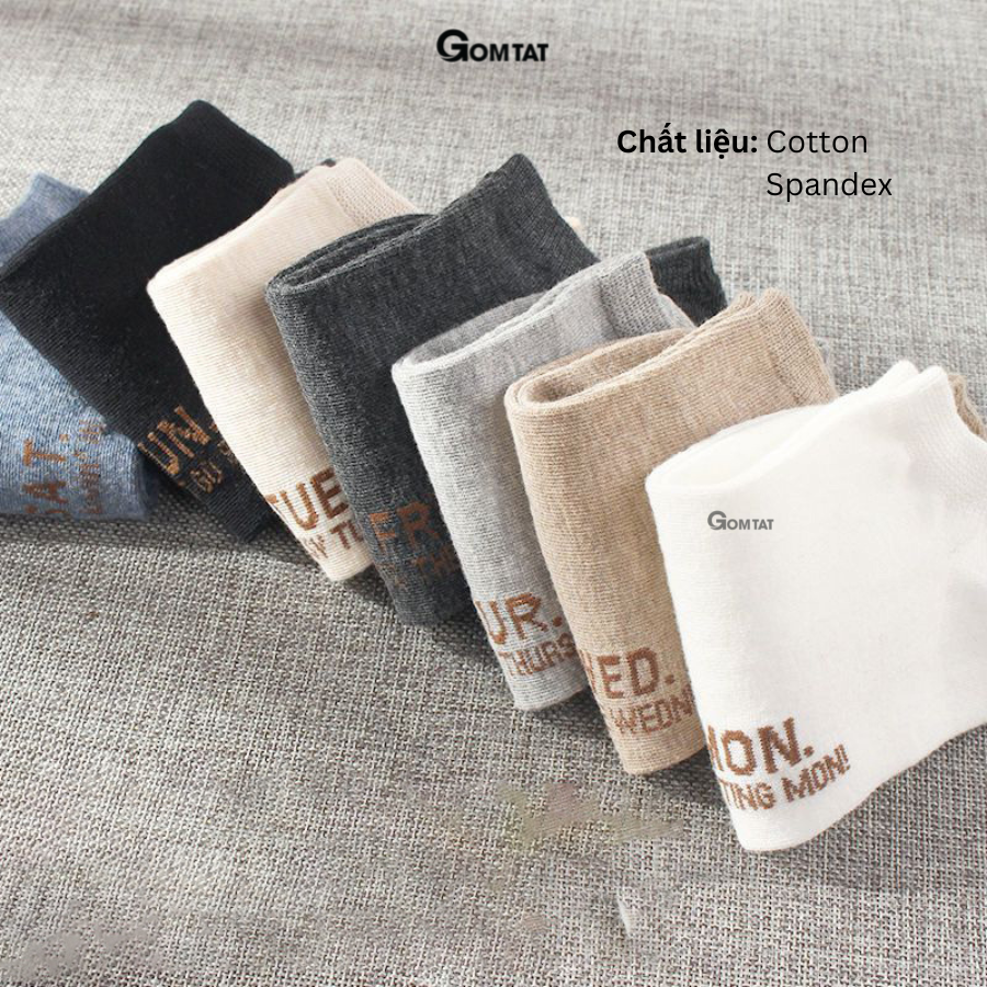 Set 7 đôi Vớ cổ ngắn nam chất liệu cotton cao cấp, tất nam cổ thấp 7 đôi sử dụng 7 ngày - VOTUAN-NAM01