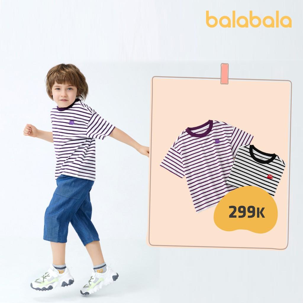 Áo phông cộc tay kẻ sọc hãng BALABALA cho bé