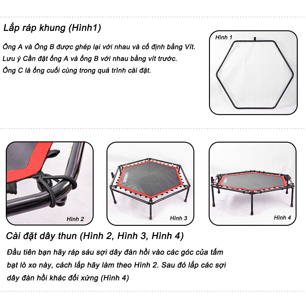 OneTwoFit dành cho mọi lứa tuổi thể dục Sàn nhún Trampoline OT088