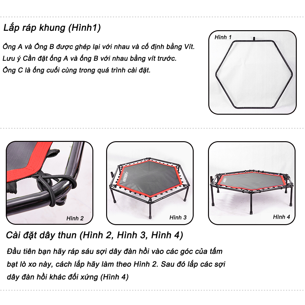 OneTwoFit dành cho mọi lứa tuổi thể dục Sàn nhún Trampoline