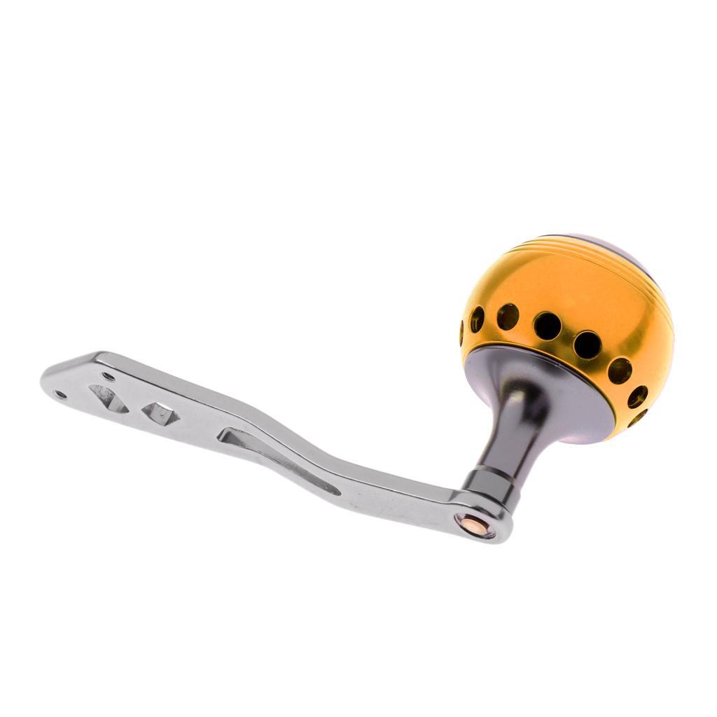 Fishing Handle Reel Single Metal Knob Replacement Reel Handle Rocker for Baitcasting Spinning Reels, 3 Colors