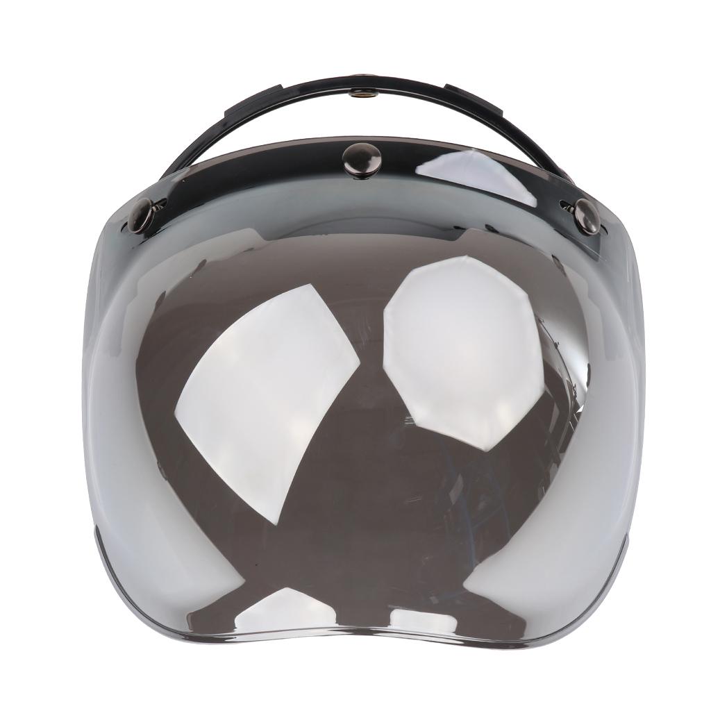 3-Snap Bubble Visor Helmet Windshield Face Wind Shield Lens with Base