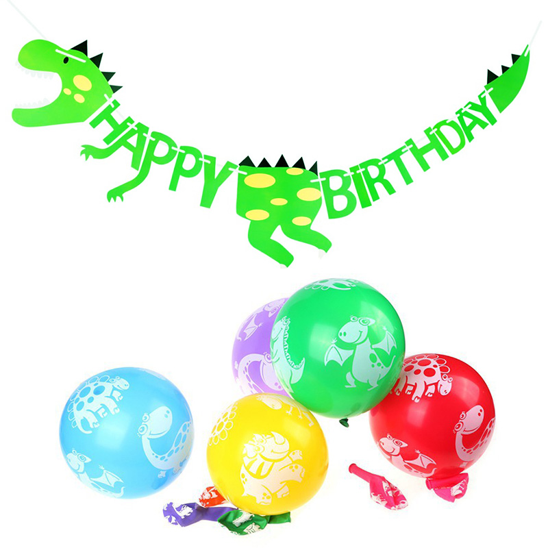 Combo dây treo sinh nhật và bong bóng khủng long