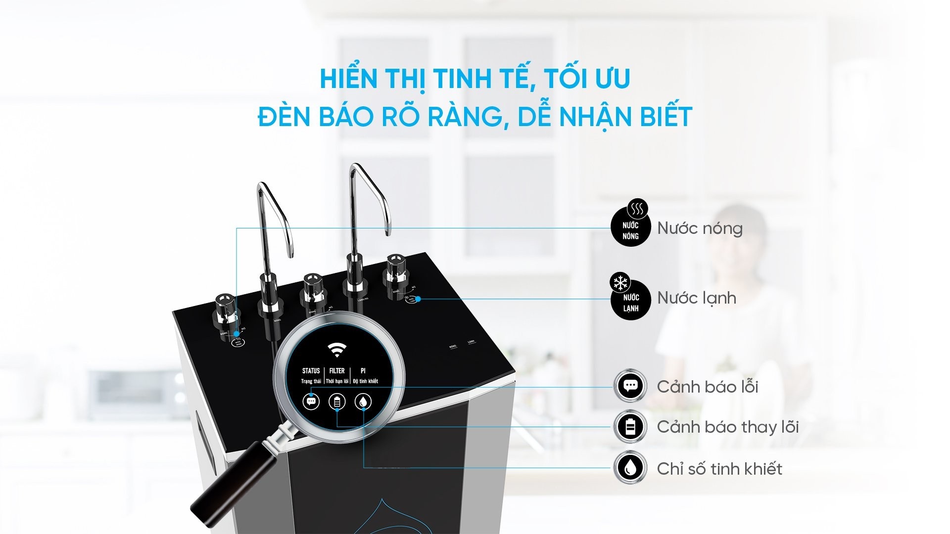 Máy Lọc Nước Nóng Lạnh Nguội KAD-D50 (10 lõi lọc Smax hiệu suất cao) - Hàng Chính Hãng