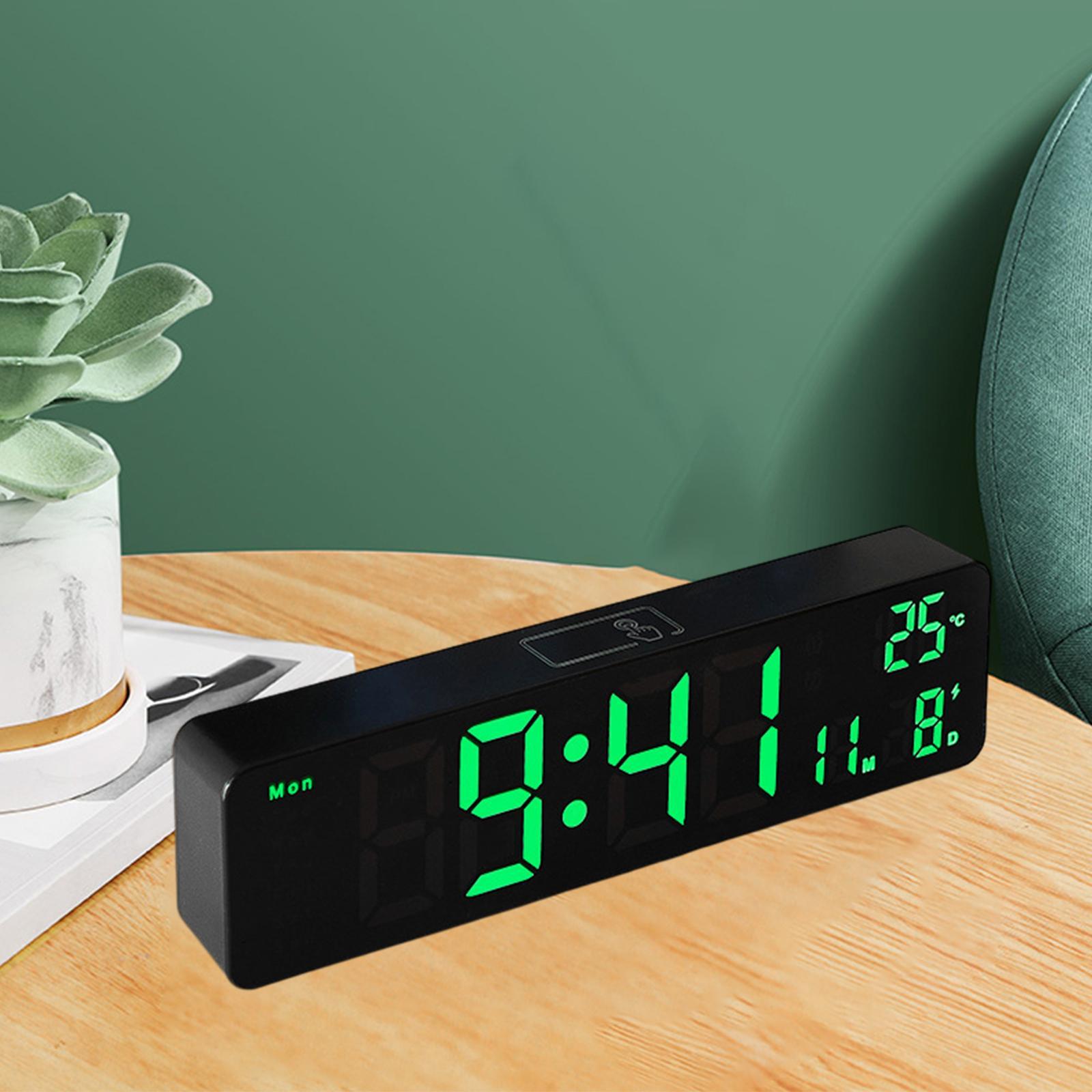 LED Digital Clock USB/Battery Temperature Large Mirror Display