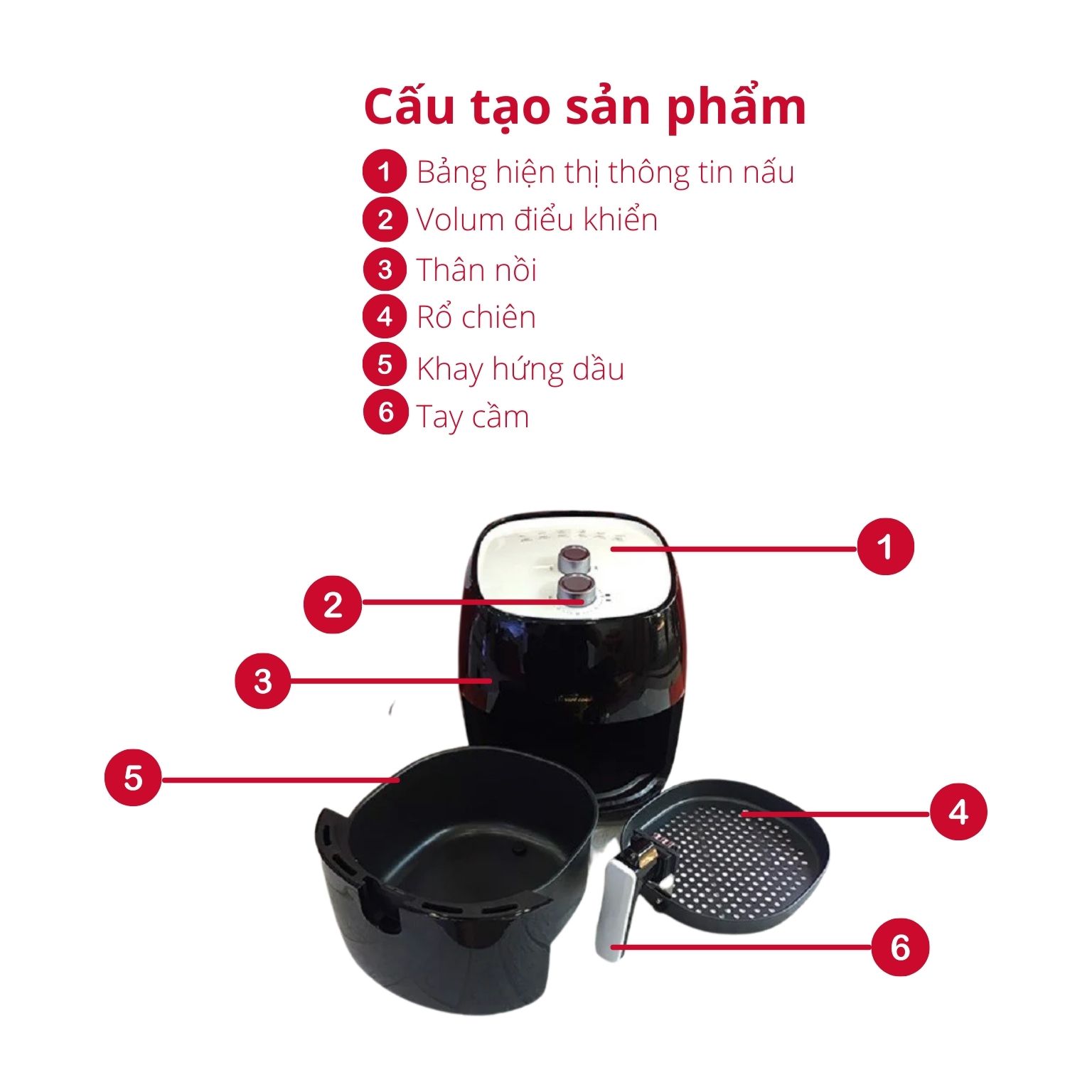 Nồi chiên không dầu cơ dung tích 7 Lít Smartcook AFS-3941 - Hàng chính hãng