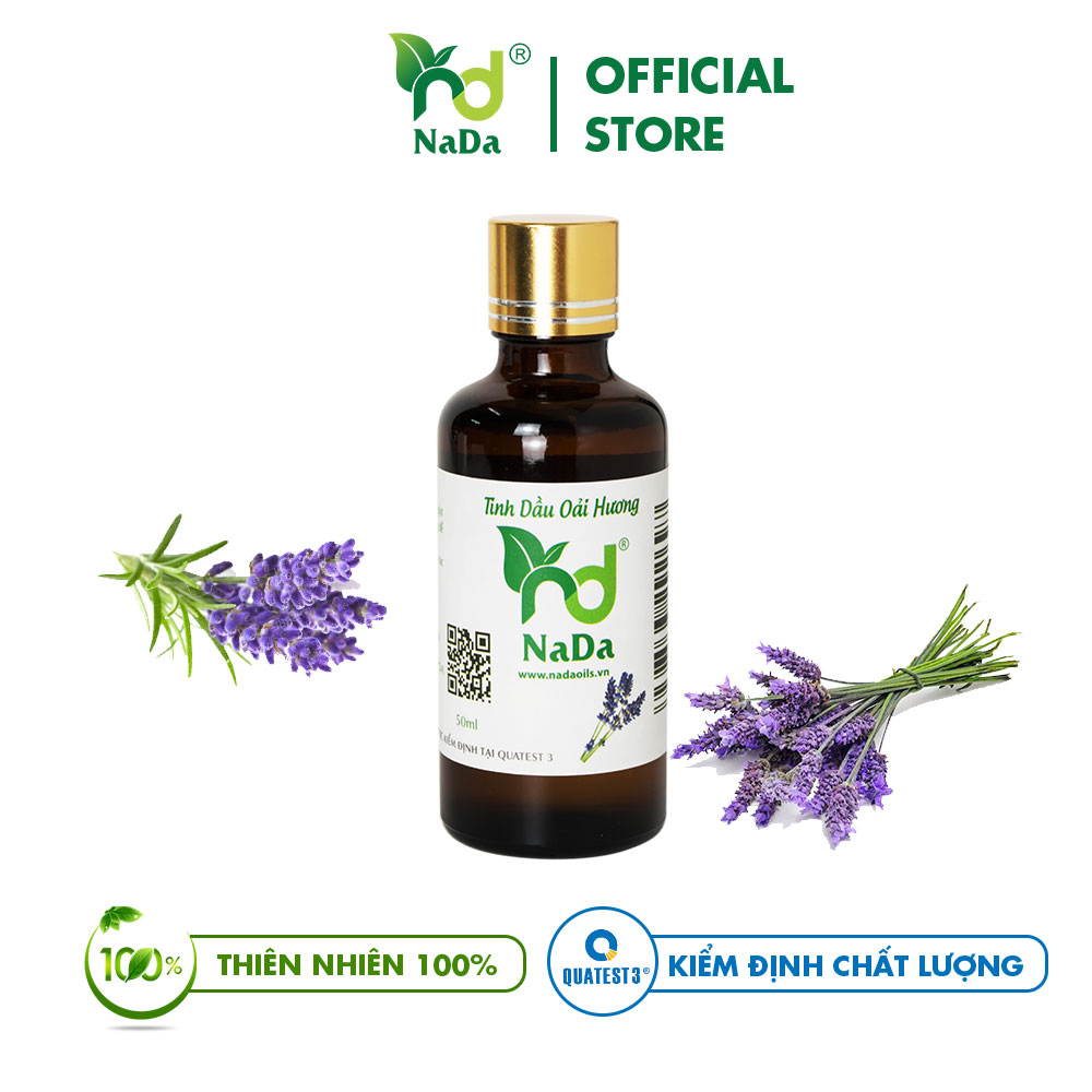 Tinh dầu Oải hương nguyên chất Nada | Kiểm định QT3 | Làm nước hoa, Dễ ngủ, Chống lão hóa, Giảm Stress