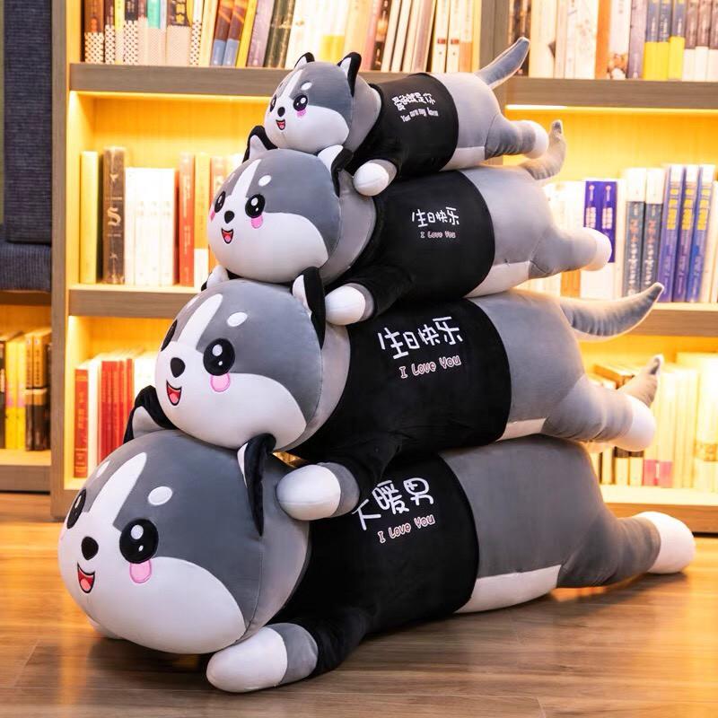 Gấu bông Husky ôm ngủ mèo cute đáng yêu cho bé size 120cm