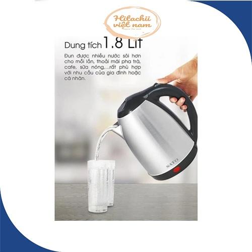 Ấm Siêu Tốc Đun Nước 1.8 Lít Siêu Tiếp Kiệm Điện, Bình Đun Nước Siêu Tốc Electric Kettle chất liệu inox