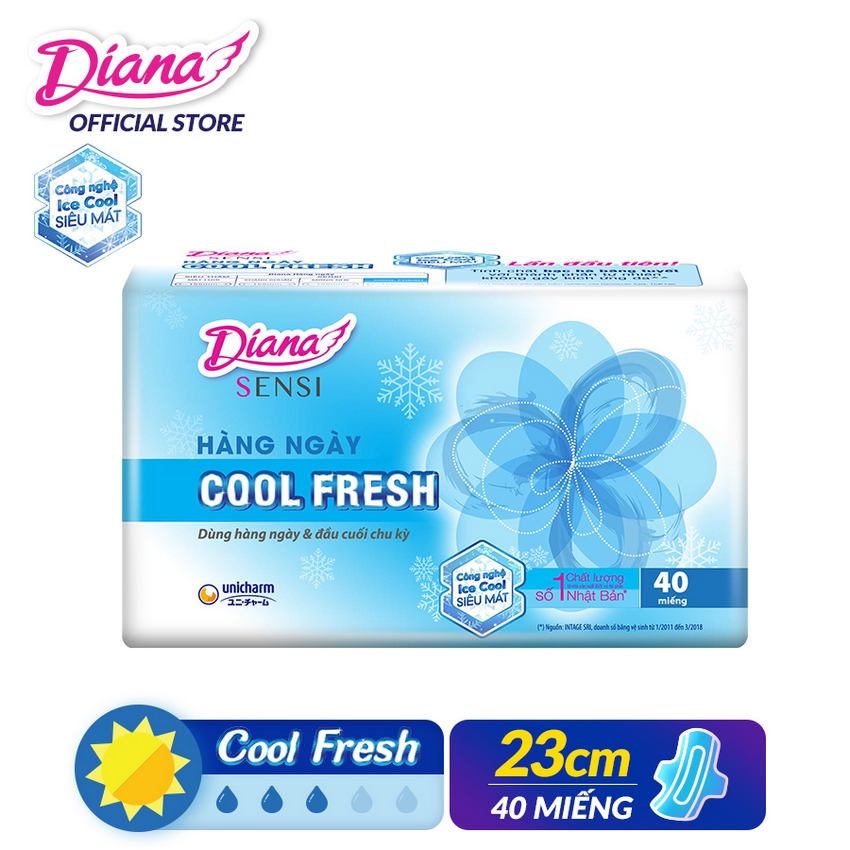 Băng Vệ Sinh Diana hàng ngày Sensi Cool Fresh 40 Miếng