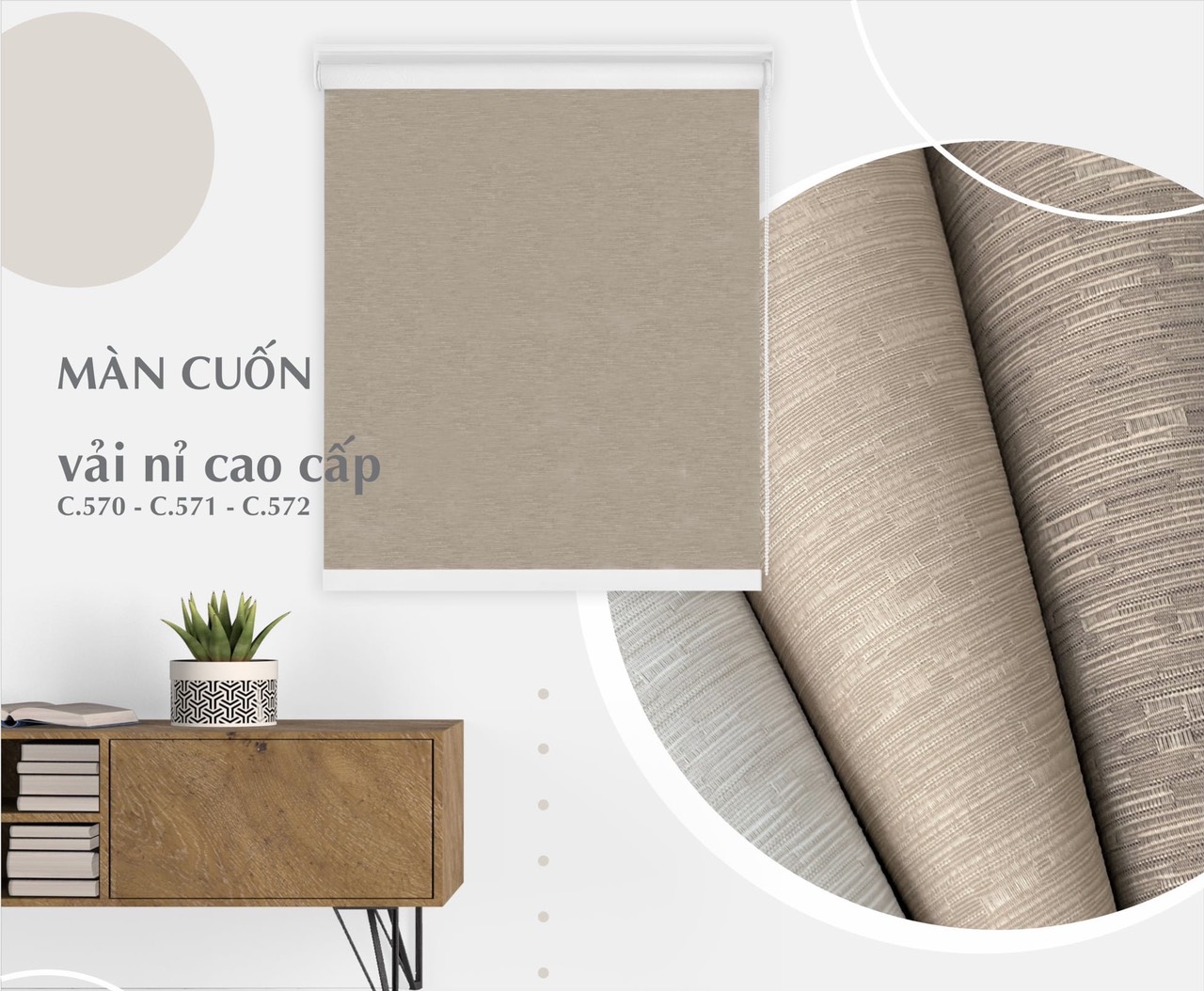 rèm cuốn cản nắng chính hãng kích thước (ngang*cao) mầu xanh 304