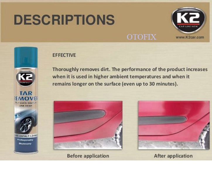 K2 tar remover - chất tẩy bẩn nhựa đường, nhựa cây và keo dán ô tô