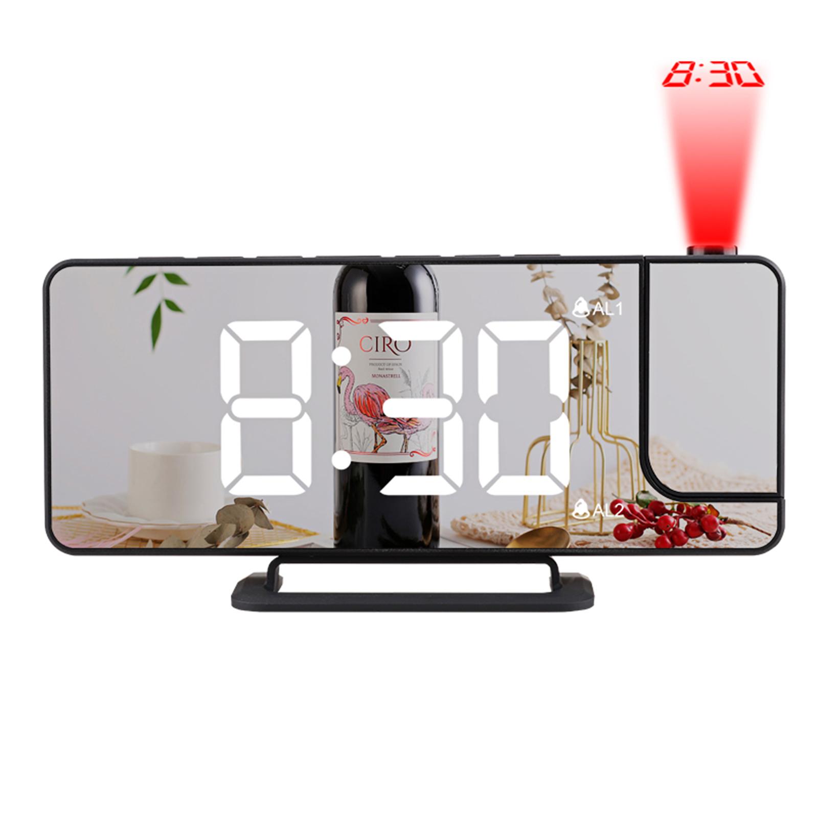 Đồng hồ báo thức TS-9210 trình chiếu kỹ thuật số LED, có chức năng Snooze, 6 Cấp độ sáng
