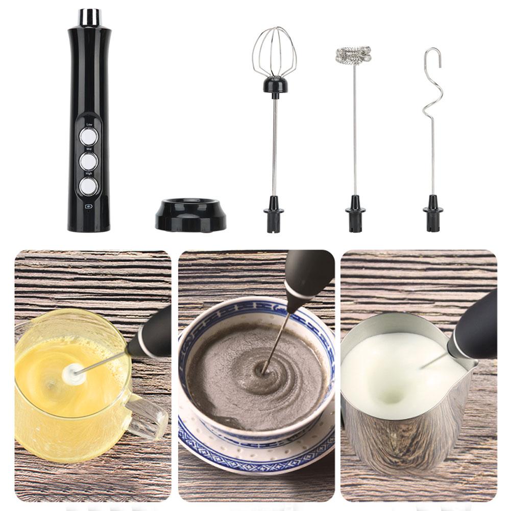 3 Chế Độ Điện Cầm Tay Bọt Sữa Máy Xay Sinh Tố Có USB Sạc Bong Bóng Máy Làm Đánh Trộn Cho Cà Phê Cappuccino Tự Nấu Ăn Dụng Cụ