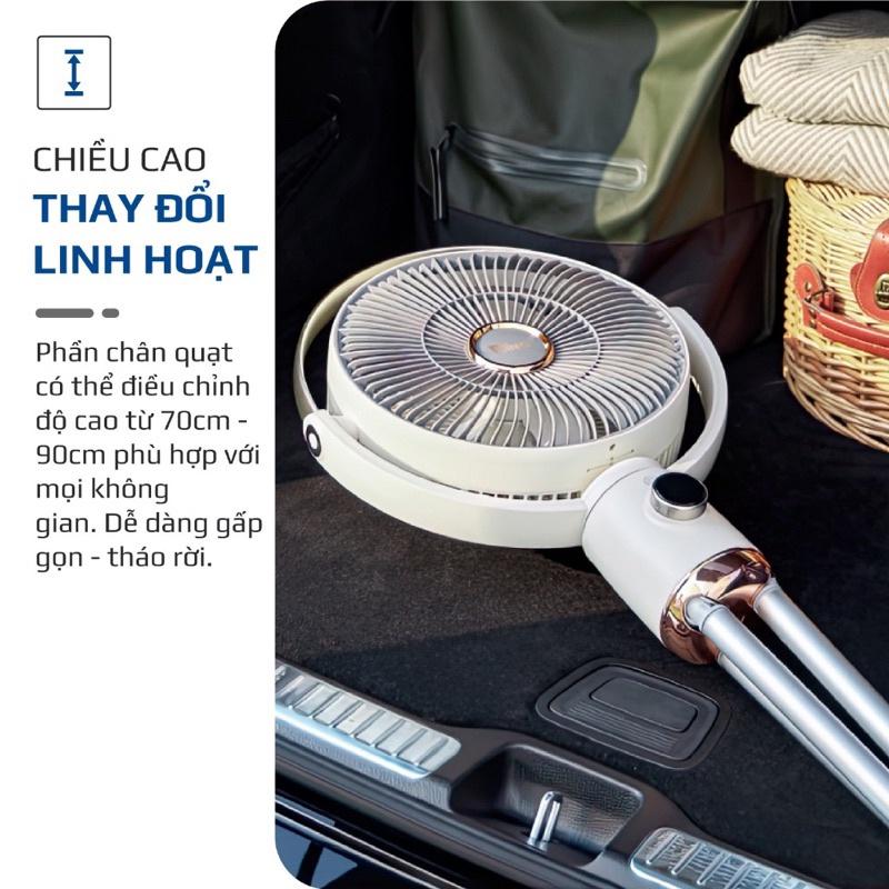 Quạt Tích Điện OLIVO WF1, Quạt Tuần Hoàn Không Khí, Quạt Sạc Điện, Pin Lithium, 12 Cấp Gió, BH 24 Tháng