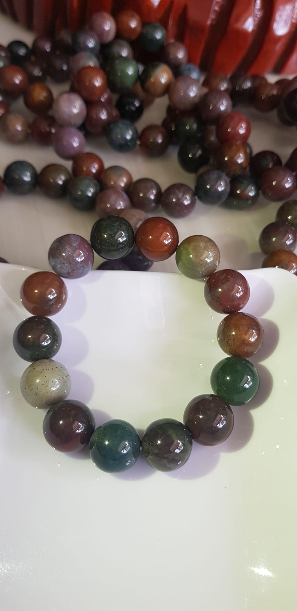 Vòng Tay phong thủy Nam đá Casidon tự nhiên Màu mới 14mm 14 hạt bóng rất đẹp Vòng đa sắc màu đẹp lạ mới sang rẻ đẹp Hợp Nam tất cả các mệnh đeo mệnh Thổ, mệnh Kim, mệnh Thủy và mệnh Mộc ạ
