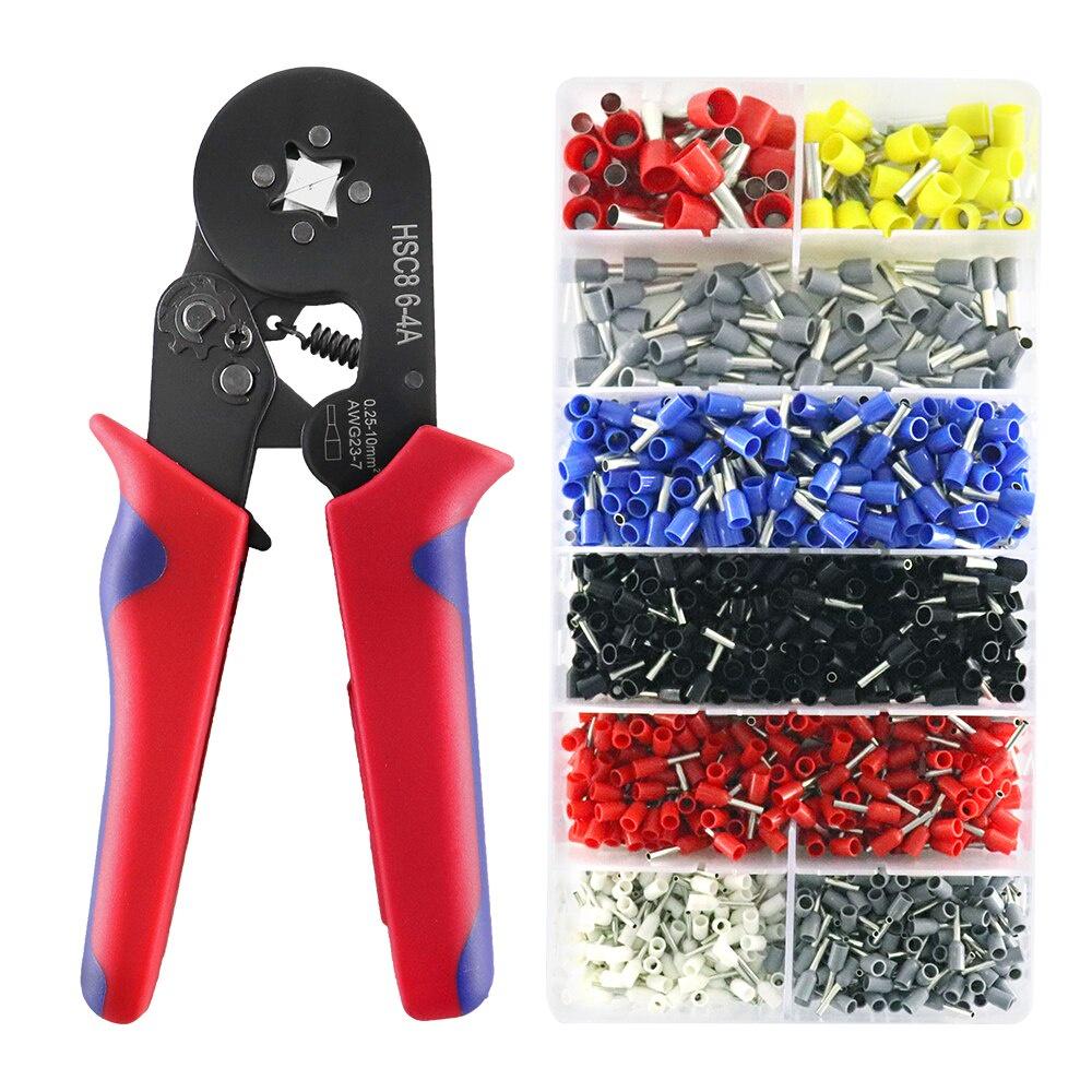 Ferrule Crimping Tool Kit - Sopoby Ferrule Crimper Plier 0.08-16mm2 /1200pcs Wire Ferrules Crimp Wire Ends Terminal