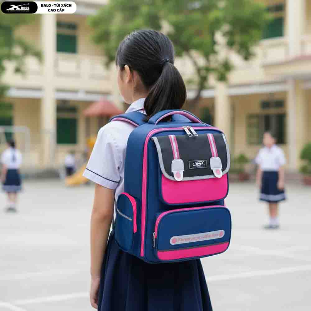 Balo Học Sinh Đẹp Cho Bé Gái Cao Cấp TNBags Smart Pink Màu Hồng, Chống Gù, Nhiều Ngăn, Dễ Thương Xinh Xắn TN.B 3112!
