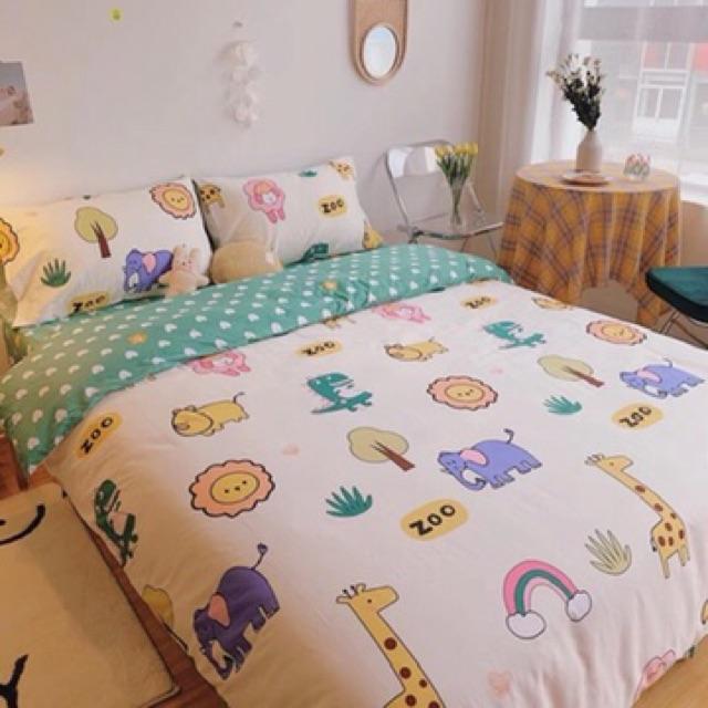 Set Cotton Living Hàng Nhập Khẩu Cao Cấp 4 Món Hươu Cao Cổ